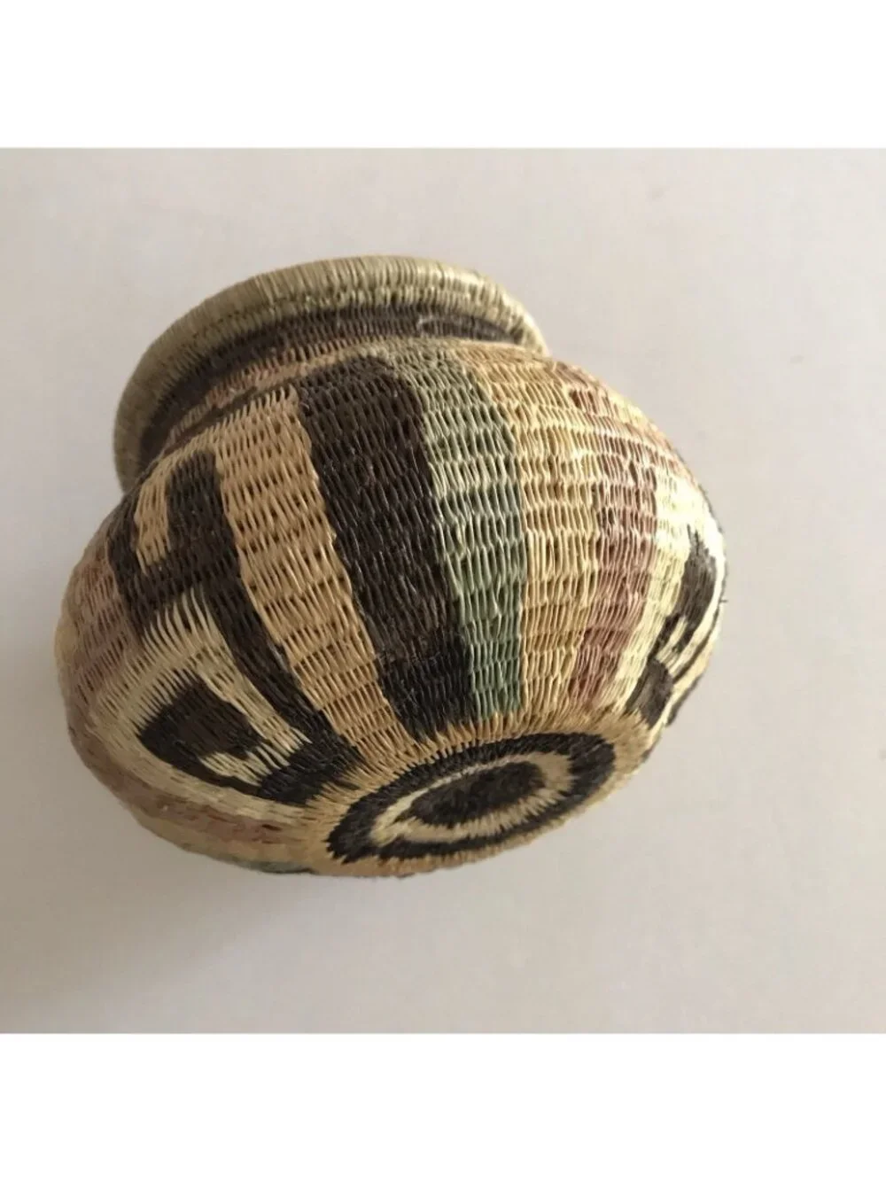 Vintage Handwoven Basket Mixed Lot Tonga Two Tone Coiled Mini Tribal Boho Native